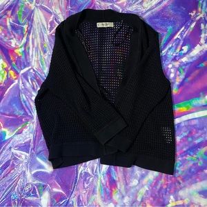 Cardigan knitted black cropped